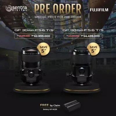 Pre Order Lensa Fujifilm GF 30mm f5.6 TS dan GF 110mm f5.6 TS