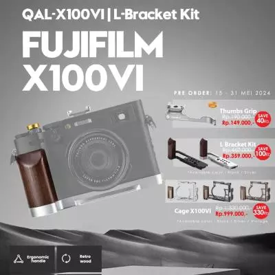 Pre Order Fujifilm X100VI L-Bracket Kit, Aksesoris Kamera Keren Dari Fotopro