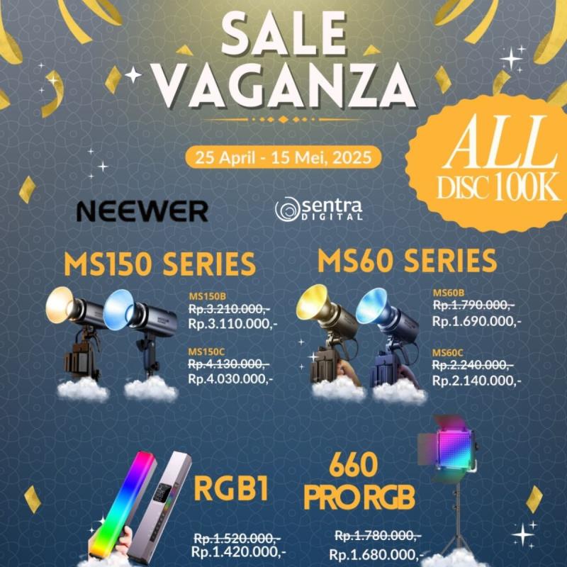 Neewer SALE VAGANZA Dimulai! Diskon 100 Ribu untuk Semua Produk Lighting Favoritmu