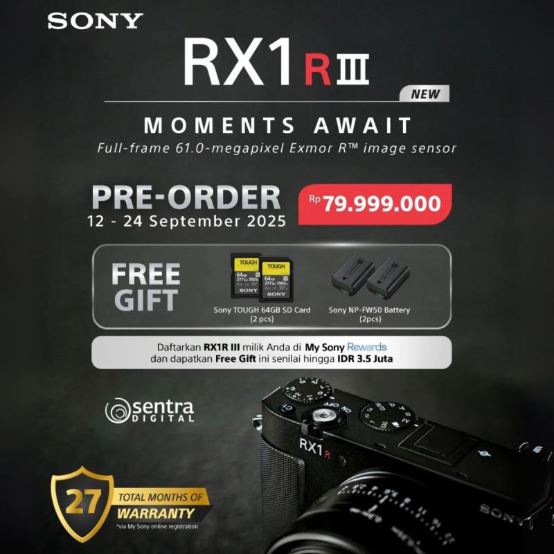 Pre-Order Sony RX1R III Saatnya Upgrade Kamera dengan Promo Spesial Sentra Digital