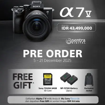 Pre-Order Sony Alpha 7 V, Dapatkan Free Gift & Cashback Lensa Hingga 6,3 Juta