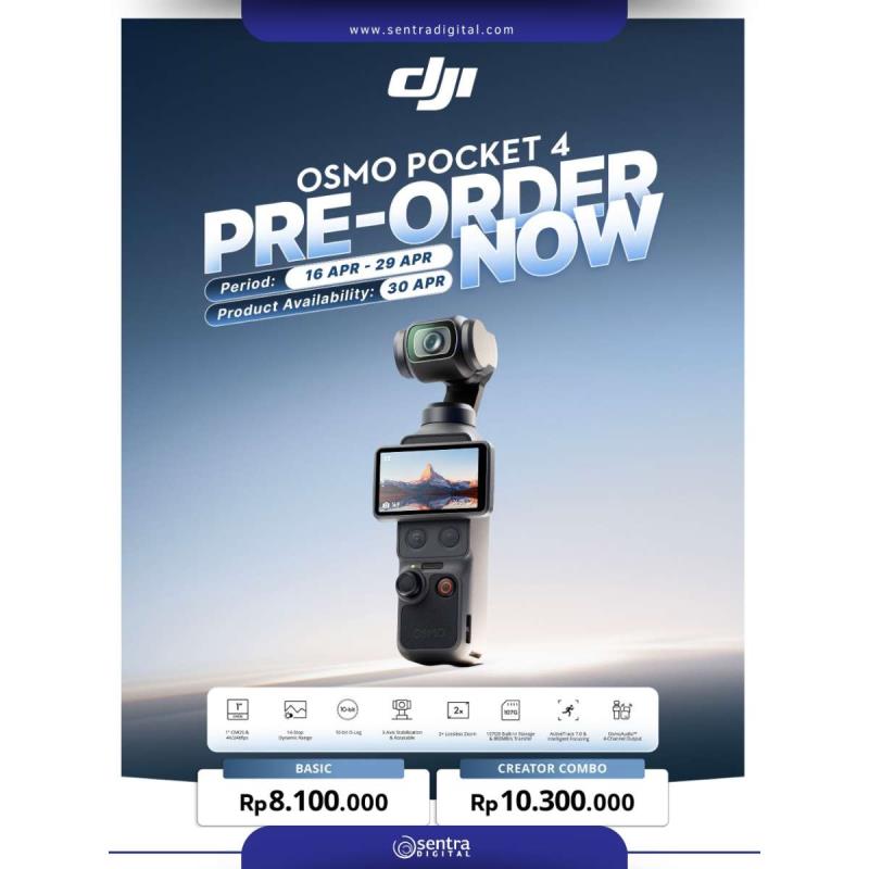 Pre Order DJI Osmo Pocket 4 Sekarang di Sentra Digital Surabaya, Jangan Sampai Kehabisan
