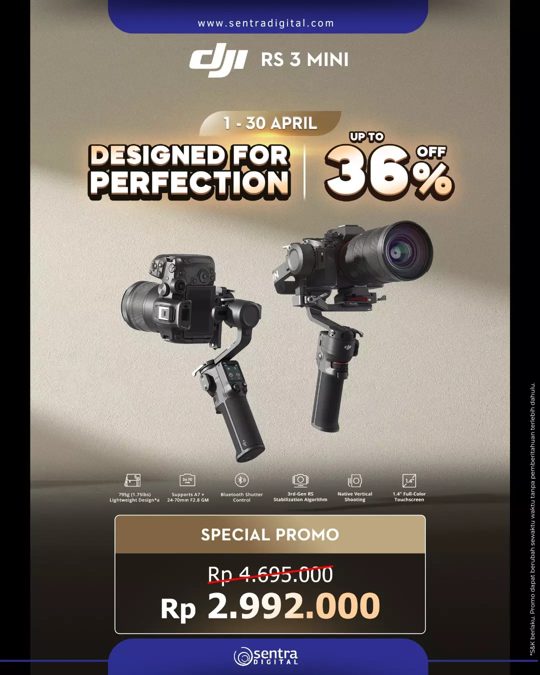 Gimbal Kelas Profesional dalam Desain Mini