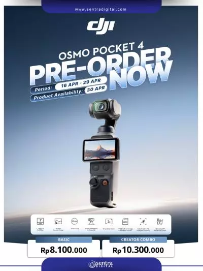 Pre Order DJI Osmo Pocket 4 Sekarang di Sentra Digital Surabaya, Jangan Sampai Kehabisan