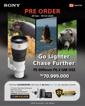 Sony FE 600mm F6.3 GM OSS Resmi Hadir di Indonesia
