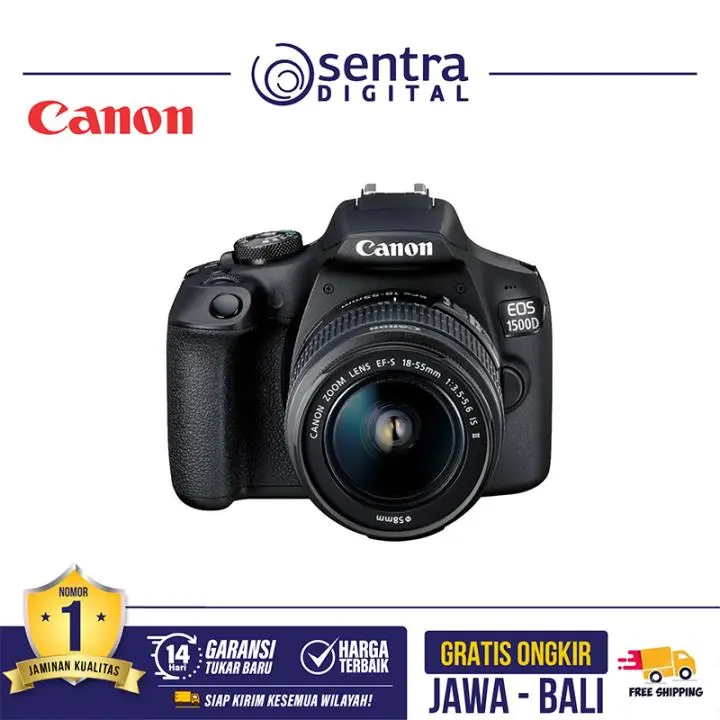 Canon EOS 1500D with EF-S 18-55 IS II Black