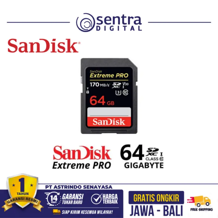 Sandisk Extreme Pro SDXC UHS-I U3 V30 64GB 170MB/s