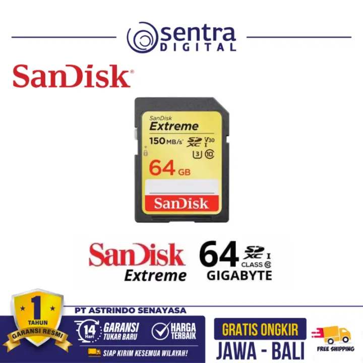 Sandisk Extreme SDXC UHS-I U3 V30 64GB 150MB/s