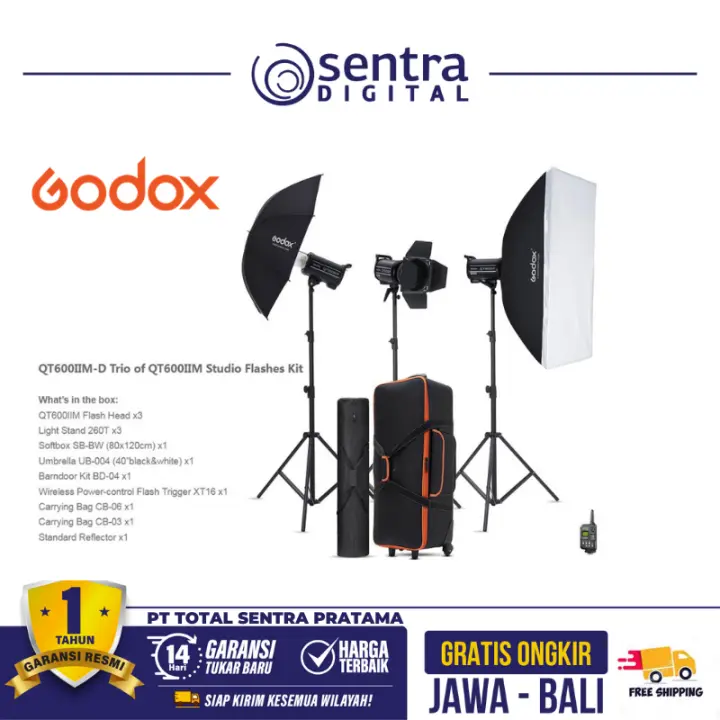 Godox QT600IIM-D  Studio Flash Kit (Paket 3 Lampu)