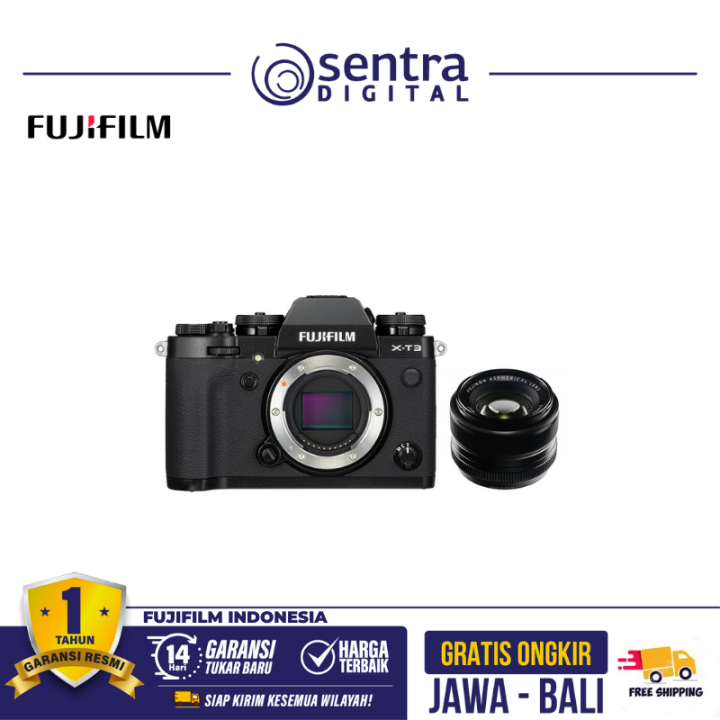 Fujifilm X-T3 Body Only Black + XF 35mm F/1.4 R New (Without Charger and Flash)