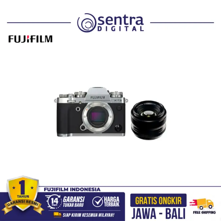 Fujifilm X-T3 Body Only Silver + XF 35mm F/1.4 R New (Without Charger and Flash)