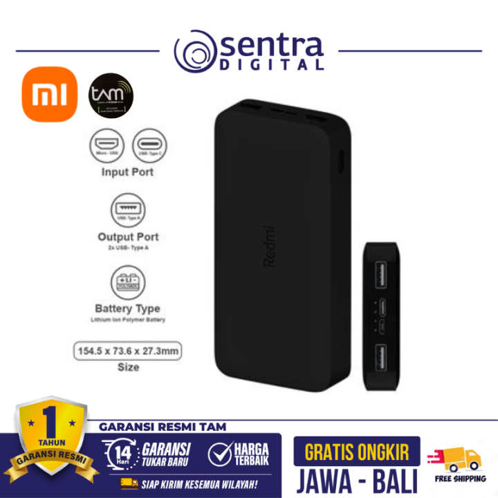 Redmi Powerbank 20000mAH 18W Fast Charging Power Bank Garansi Resmi