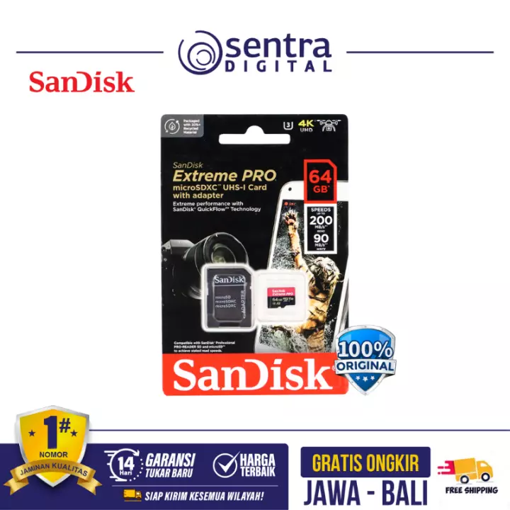 Sandisk 64GB Micro SDXC Extreme Pro UHS-I 4K 200MB/s with Adapter