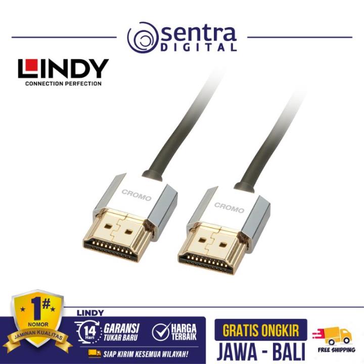 Lindy Cromo Slim High Speed HDMI Cable with Ethernet 0.5m - 41670