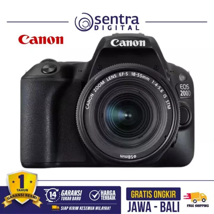 Canon 200D EOS with EF-S 18-55mm IS STM Black