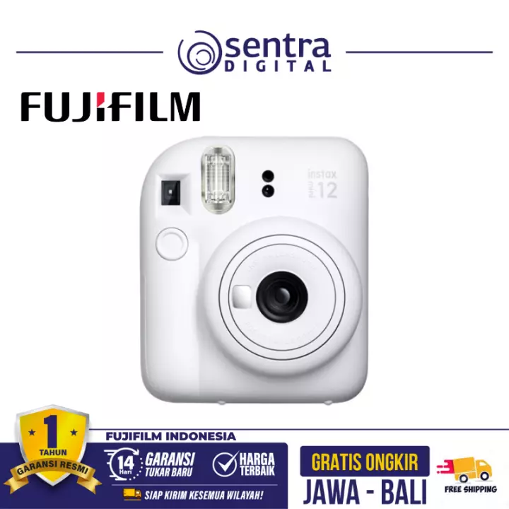 Fujifilm Instax Mini 12 Instan Film Camera Clay White