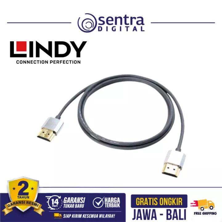 Lindy Cromo Slim High Speed HDMI Cable with Ethernet 2m - 41672