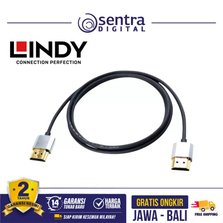 Lindy Cromo Slim High Speed HDMI 2.0 A/A Cable 3m - 41675