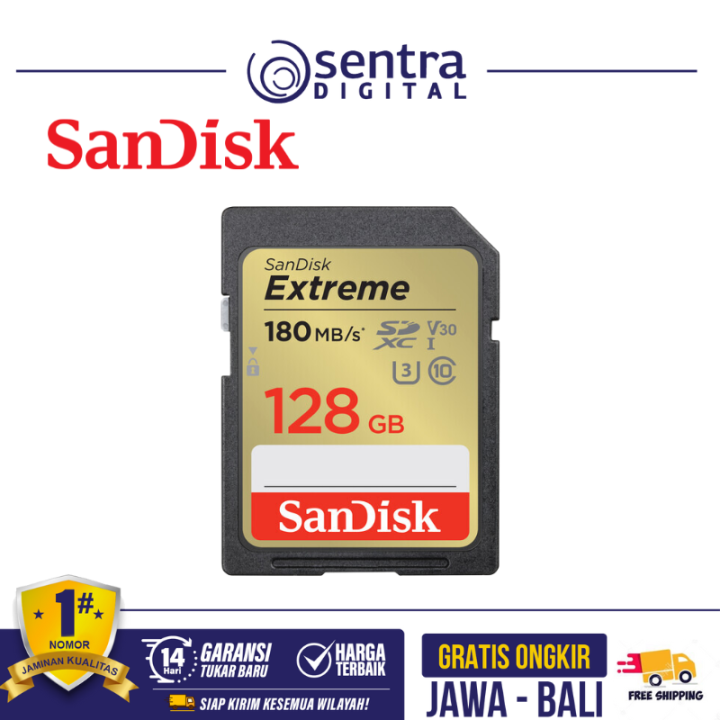 Sandisk Extreme SDXC UHS-I U3 V30 128GB 180MB/s