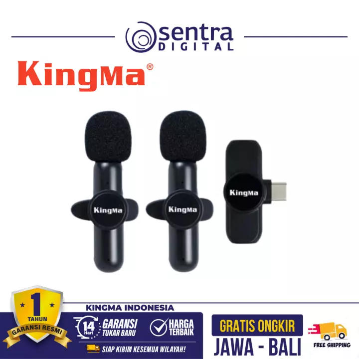 Kingma Wireless Lavalier Microphone System with Lightning Audio input for Smartphones ( RX TX TX ) (KM5)