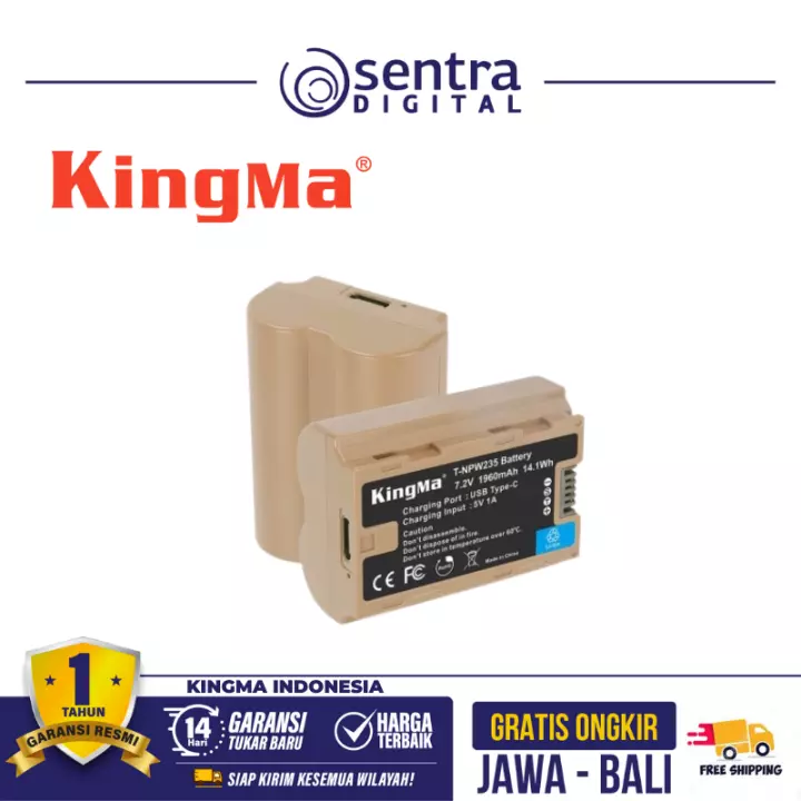 Kingma T-NPW235 Battery With Type C Charging Port For Fujifilm X-T5, X-T4, X-S20