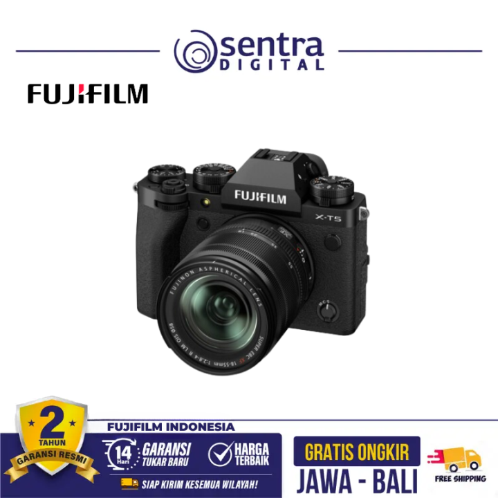 Fujifilm X-T5 Kit 18-55mm Black with MIC-ST1 Microphone + X500 Flash