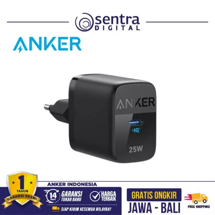 Wall Charger Anker 312 25W Fast Charging Adaptor USB Type C - A2642G11 Black