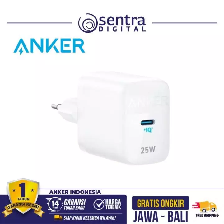 Wall Charger Anker 312 25W Fast Charging Adaptor USB Type C - A2642G11 White
