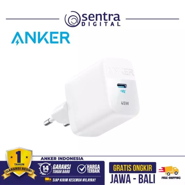 Wall Charger Anker 313 USB Type C Super Fast Charging Adaptor 45W - A2643 White