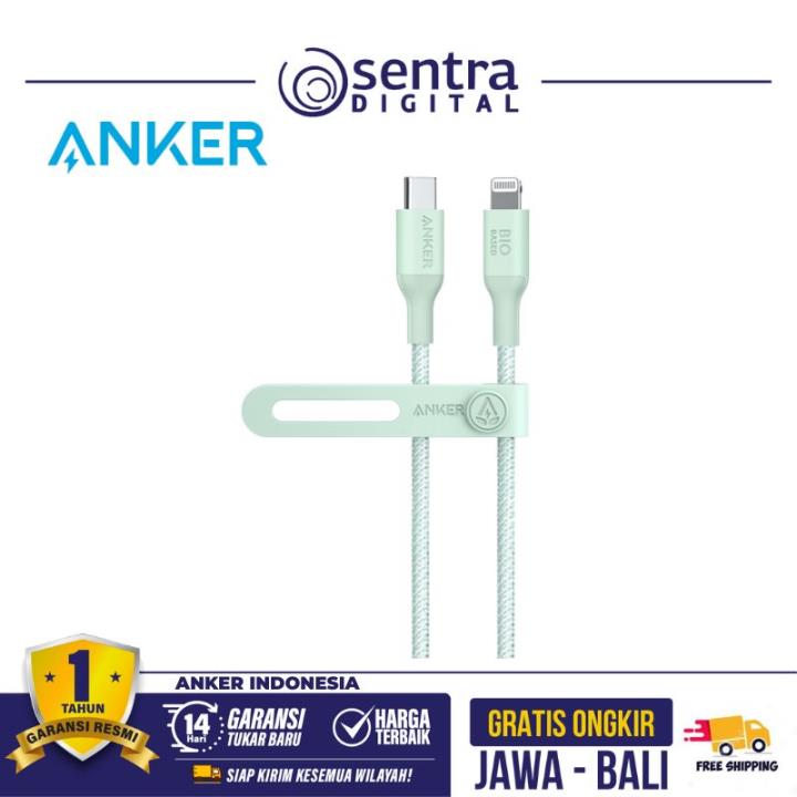 Kabel Anker 542 USB Type C To Lightning 3ft Bio-Based - A80B5 Green