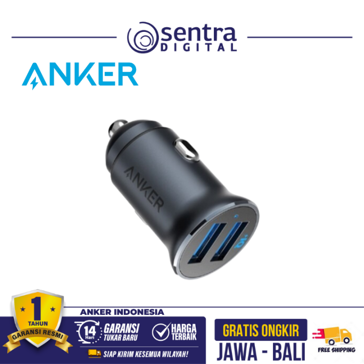 Anker PowerDrive 2 Car Charger Alloy B2B Black Iteration 2 - A2727H12