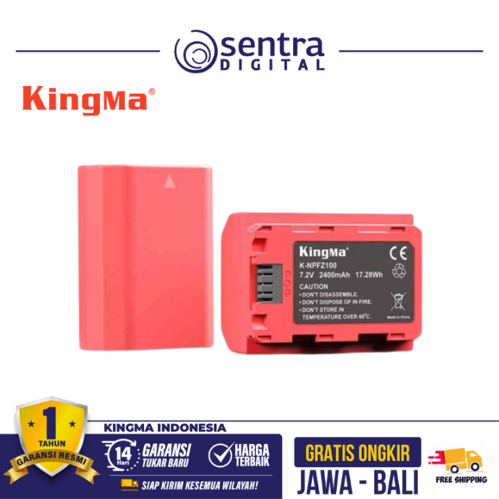 Kingma Battery NP-FZ100 2400mAh for Sony A6600 A7 III A7 IV A7C II FX3 FX30
