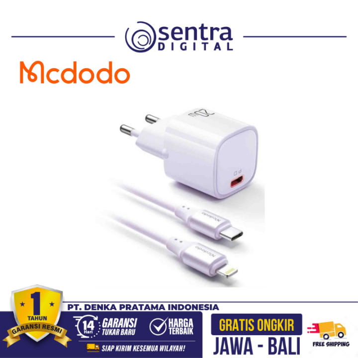 MCDODO Charger Set iPhone 20W PD Fast Charger Purple - CH-4026