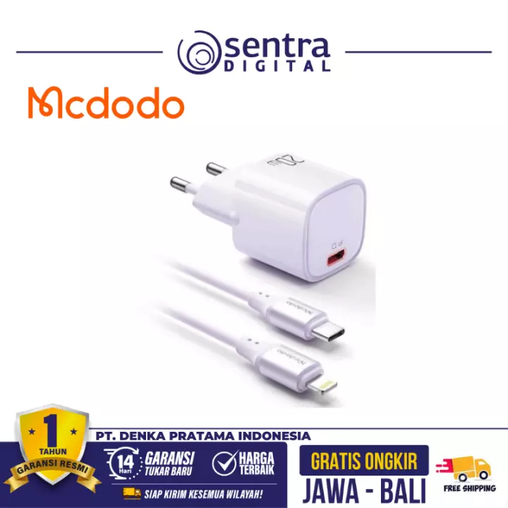 MCDODO Charger Set iPhone 20W PD Fast Charger Purple - CH-4026