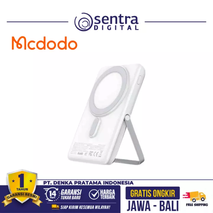 MCDODO PowerBank Wireless Fast Charging 10000mAh With Holder White - MC-0690