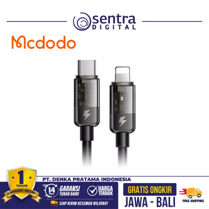 MCDODO Transparent Cable C To Lightning 36W Auto Power - CA-3160