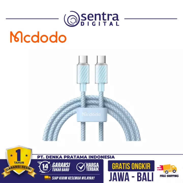 MCDODO Type-C to Type-C 100W Cable Dichromatic Series Blue - CA-3671