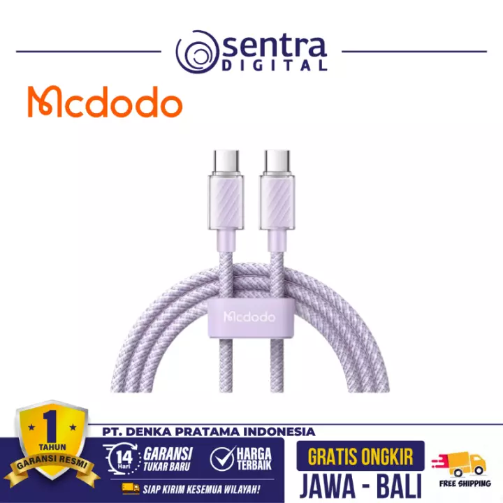 MCDODO Type-C to Type-C Cable 100W Dichromatic Series Purple - CA-3672