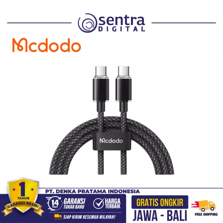 MCDODO Type-C to Type-C Cable Dichromatic Series Black - CA-3670