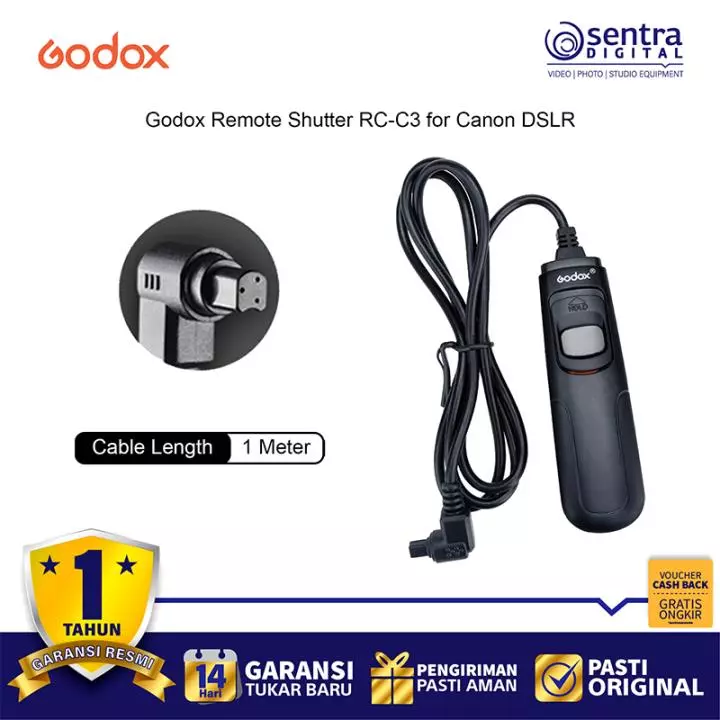 Godox Remote Shutter RC-C3 for Canon DSLR 1D Mark IV 1DX 5D III 6D 7D