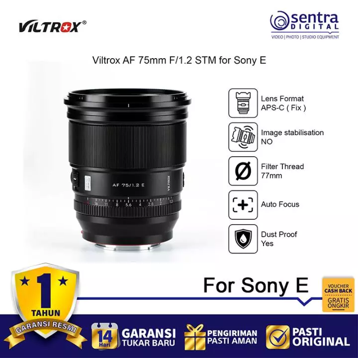 Viltrox AF 75mm F/1.2 STM Lens for Sony E-Mount Camera