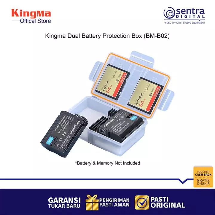 Kingma Dual Battery Protection Box For Canon LP-E6/LP-E8, Nikon EN-EL3E, EN-EL15 (BM-B02)
