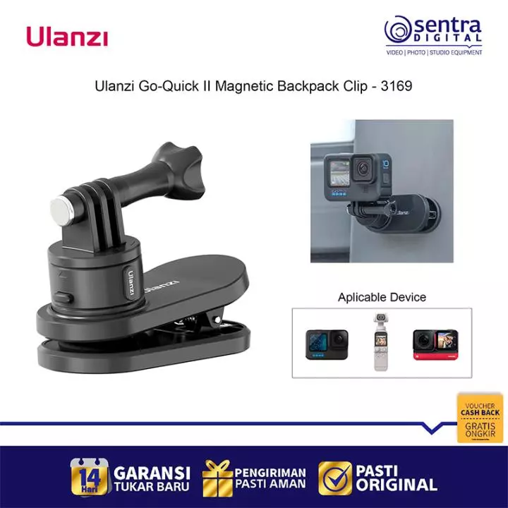 Ulanzi Go Quick II Magnetic Release Backpack Strap Clip for GoPro 3169