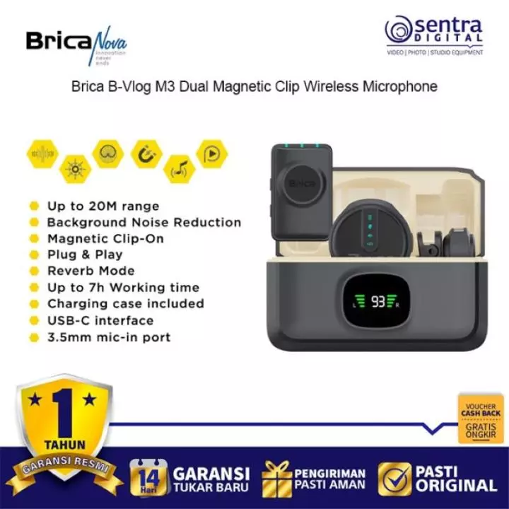 Brica B-Vlog M3 Dual Magnetic Wireless Clip On Bvlog Microphone