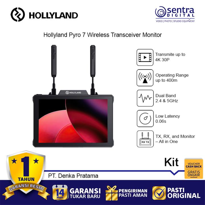Hollyland Pyro 7 KIT 2 Wireless Video Monitor TX RX All in One Dual View Switching Touchscreen