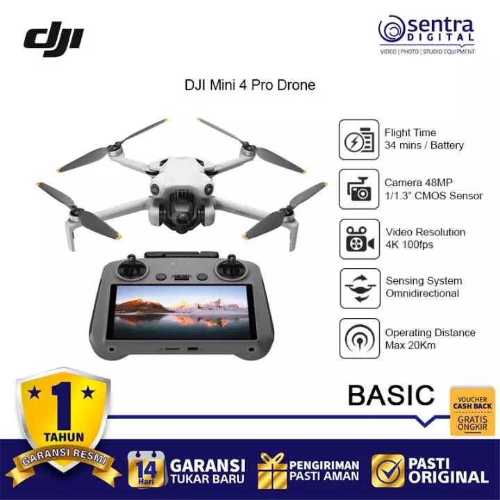 DJI Mini 4 Pro Drone with RC 2 Controller - Basic