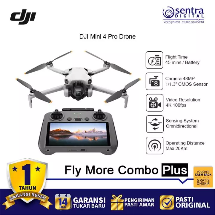 DJI Mini 4 Pro Drone with RC 2 Controller - Fly More Combo Plus