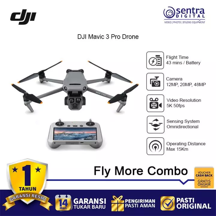 DJI Mavic 3 Pro Drone with RC Controller - Fly More Combo