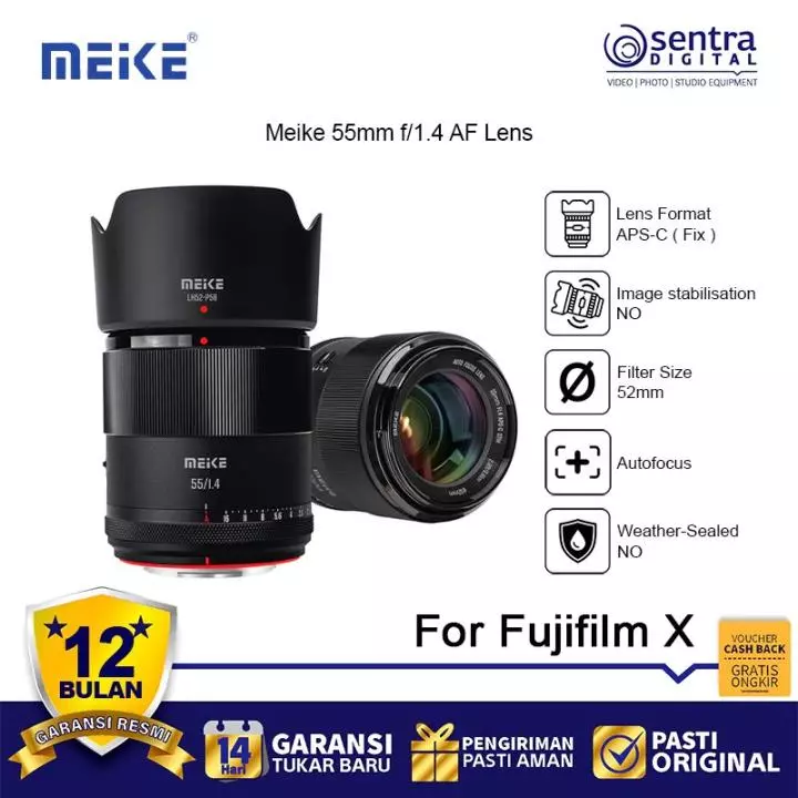 Meike AF 55mm f/1.4 APS-C Lens for Fujifilm X-mount Mirrorless Camera