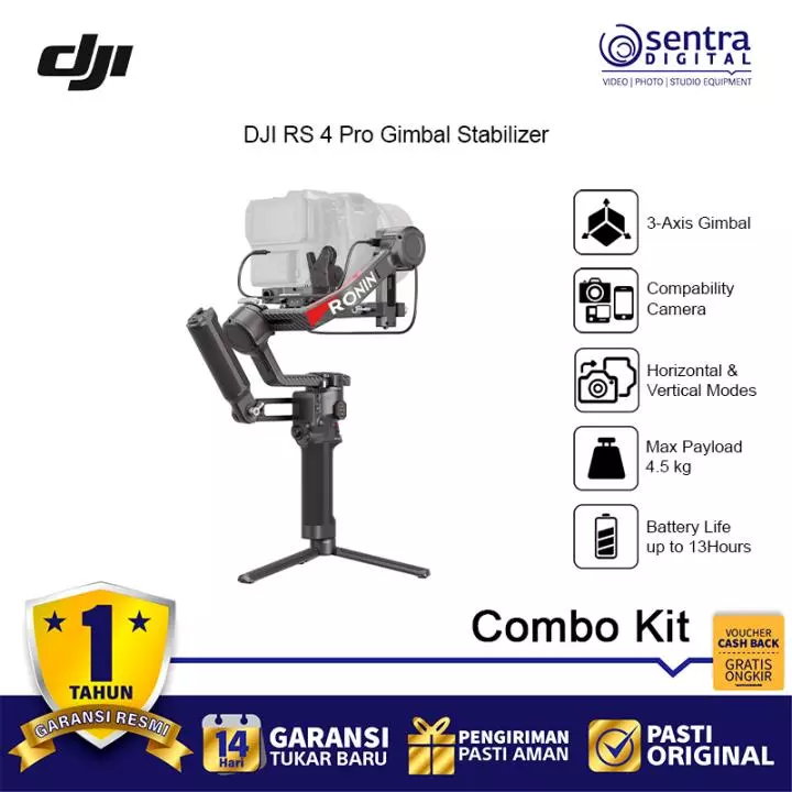 DJI RS 4 Pro Gimbal Stabilizer - Combo Kit